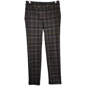 ILTM i love tyler madison Plaid Ankle Pants Career Casual‎ Stretch Brown Gray M